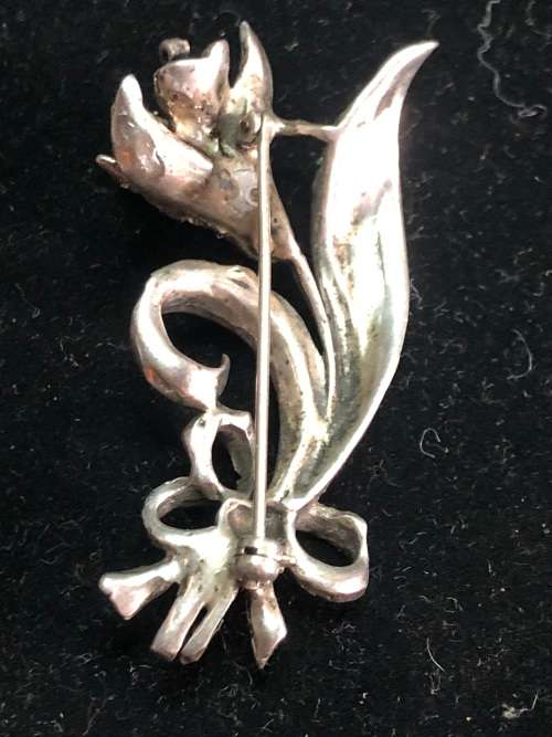 Beautiful highly detailed sterling silver marcasite brooch - 11.1g