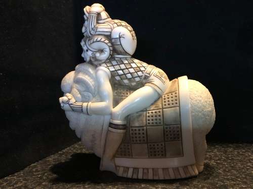 JOHN BICCARD - CRUSHED MARBLE PAN PALS FIGURINE - CHIPPED