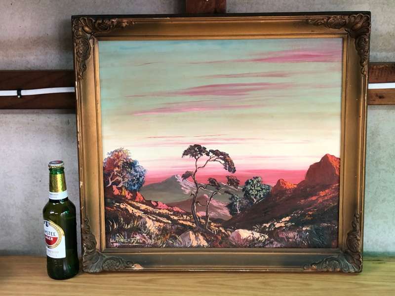 Les Albertyn (1931 - 2011) - Oil on Board Painting titled - Aand Skemering naby Dealsville OVS