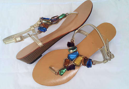 Shoes jewelled summer low sandals in a size 5