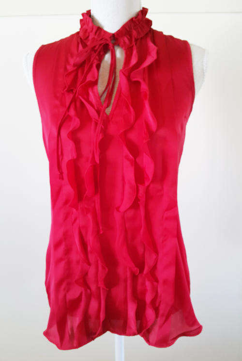 Top cherry red blouse size 34/10 Kelso