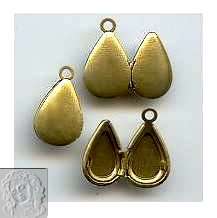 4 Vintage 14 x 8 Brass pear Shape Lockets - Fantastic !!!