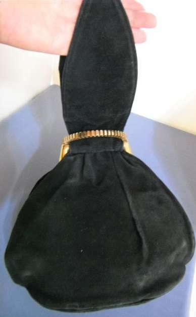 Vintage leather, brass & suede leather handbag - A most unique handbag !!
