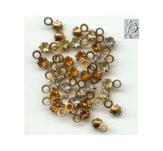 Vintage Swarovski 3mm charms set in brass - so quaint and gorgeous !!