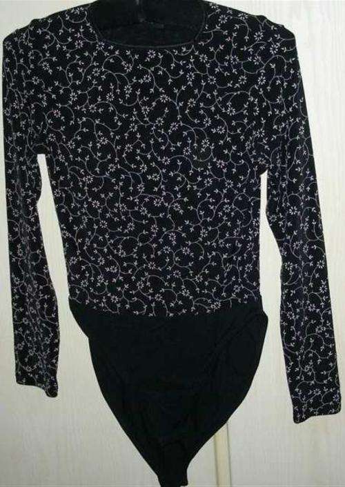 Stunning Vintage Body suit - size M - embroidered onto lycra