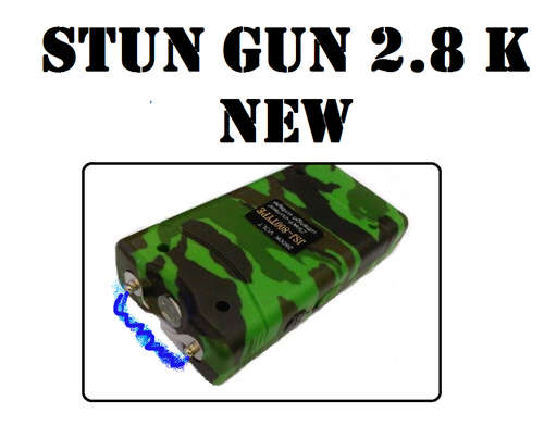 Green camouflage rechargeable handheld Stun Gun - 2.8 mil volts