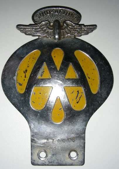 AA car badge with number