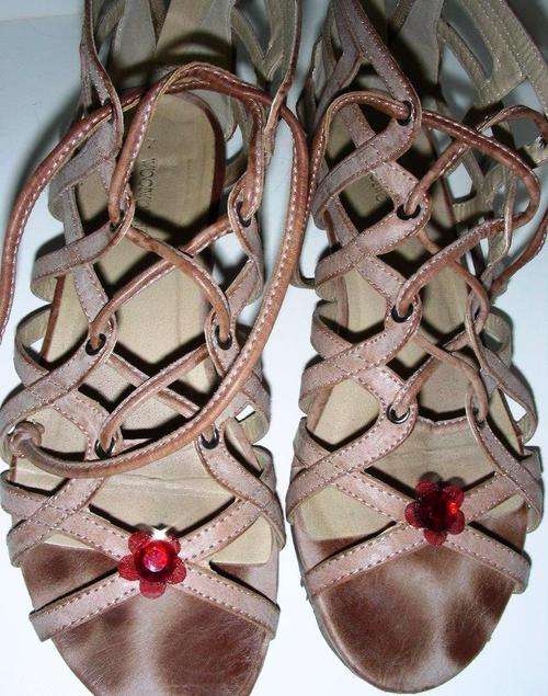 Shoe Clips - vintage red glass acorns