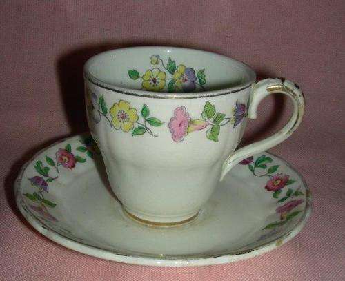 Vintage Grindley cup & saucer demitasse duo