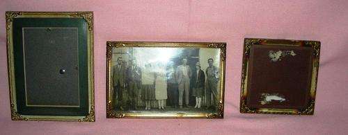 Vintage Metal Picture Frames x 3 - with 130 year old photo
