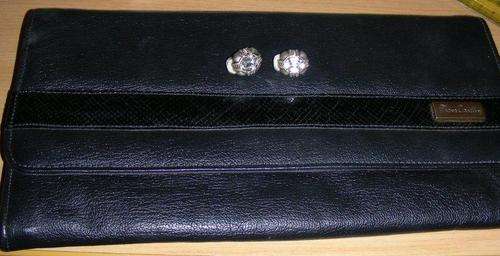 Vintage Pierre Cardin clutch Bag PLUS vintage Paco Rabanne clip on Earrings