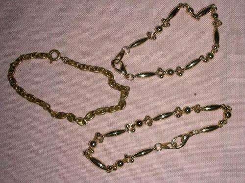 3 x Vintage Gold plated bracelets - 1 lot