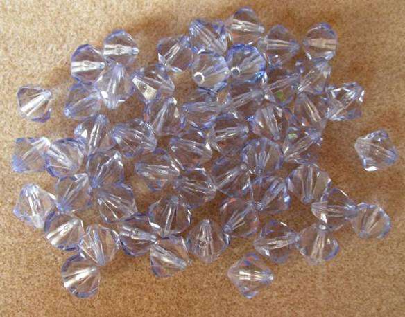50 x 12mm Biconal Sky Blue Acrylic  beads