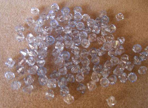100 x 8mm Biconal Sky Blue Acrylic  beads