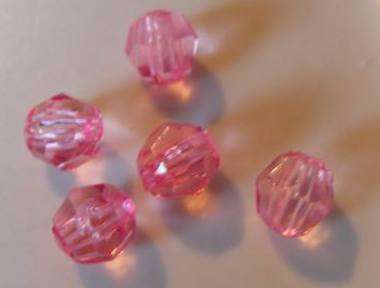 200 x 6mm Round New Pink  Acrylic  beads