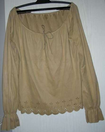 Mock suede tan Top
