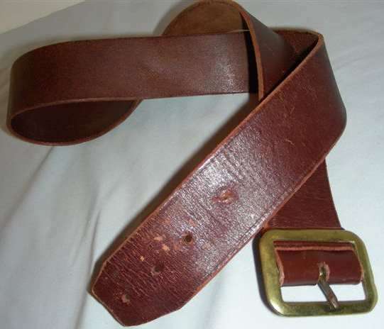 Vintage Dark Brown leather belt (c)