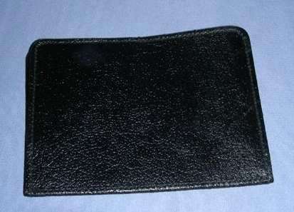 Black leather business card holder