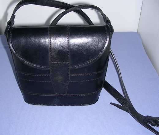 Small Black Leather Handbag from Bali
