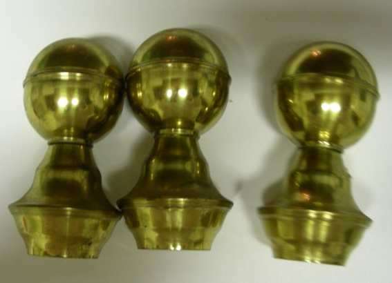 Vintage brass Finials for cast iron bed