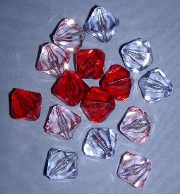 17 x 20mm (large) assorted Biconal Acrylic beads - REDUCED
