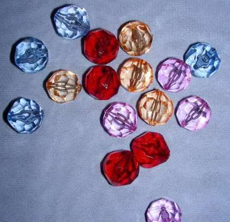 17 x round acrylic facetted assorted beads 14mm