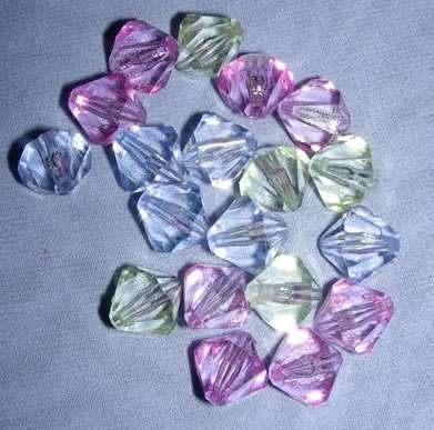 19 x ass Acrylic bicon beads - 12mm