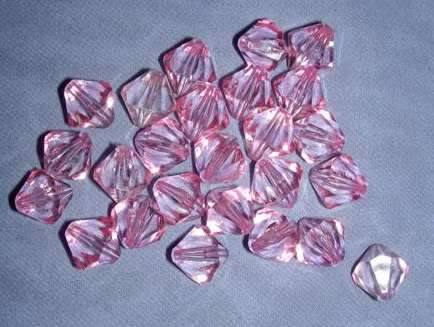 25 x Pink Acrylic bicon beads - 12mm