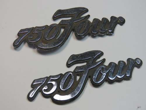 Vintage Honda 750 Four motorcycle badges pair - Rare - Plastic