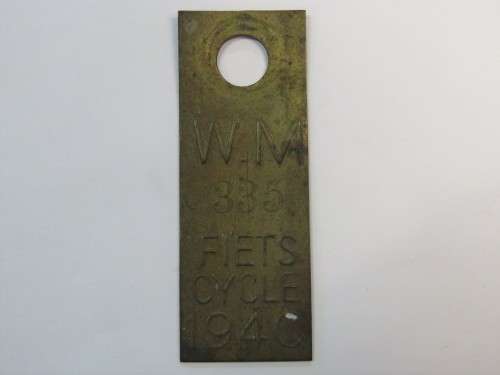 1940 Worcester Bicycle license 335