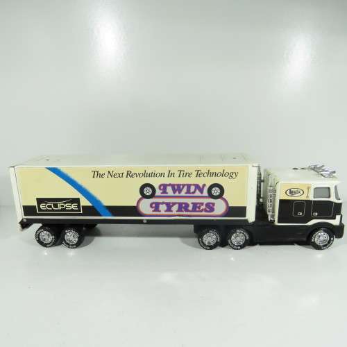 Vintage Nylint Bandag truck and trailer with sounds - Batteries not included - Stickers are damaged