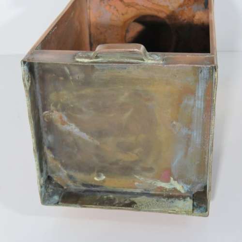 Vintage copper SAR-SAS Railway lantern - No burner inside - Height 38 cm - Light 16,5 x 16,5 cm