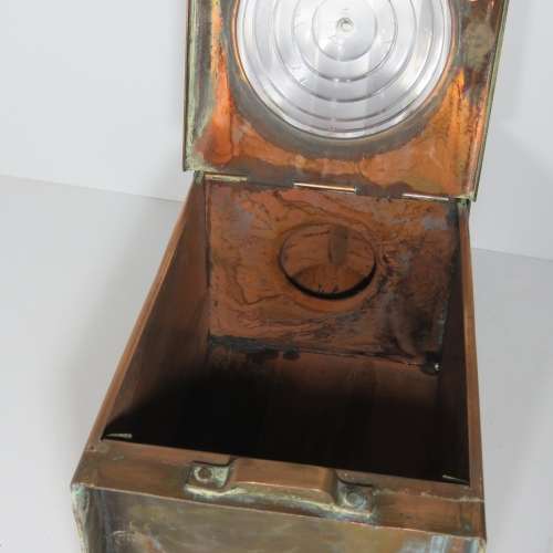 Vintage copper SAR-SAS Railway lantern - No burner inside - Height 38 cm - Light 16,5 x 16,5 cm