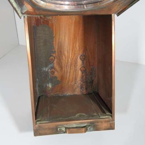 Vintage copper SAR-SAS Railway lantern - No burner inside - Height 38 cm - Light 16,5 x 16,5 cm