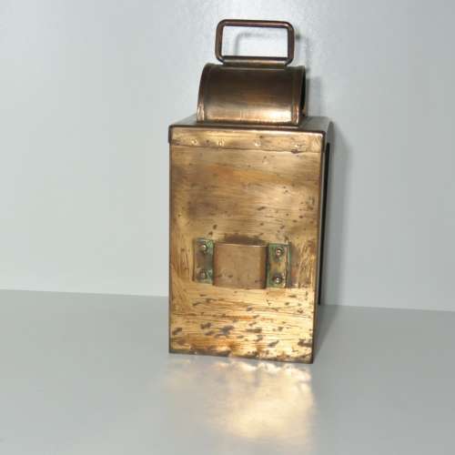 Vintage copper SAR-SAS Railway lantern - No burner inside - Height 38 cm - Light 16,5 x 16,5 cm