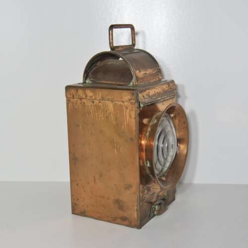 Vintage copper SAR-SAS Railway lantern - No burner inside - Height 38 cm - Light 16,5 x 16,5 cm