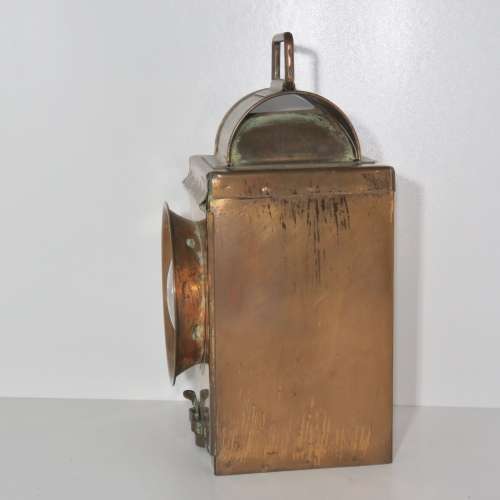 Vintage copper SAR-SAS Railway lantern - No burner inside - Height 38 cm - Light 16,5 x 16,5 cm