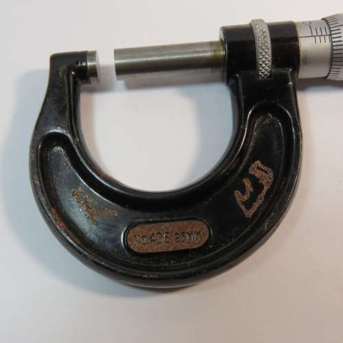 Vintage Starrett No.436 25 mm outside micrometer in case