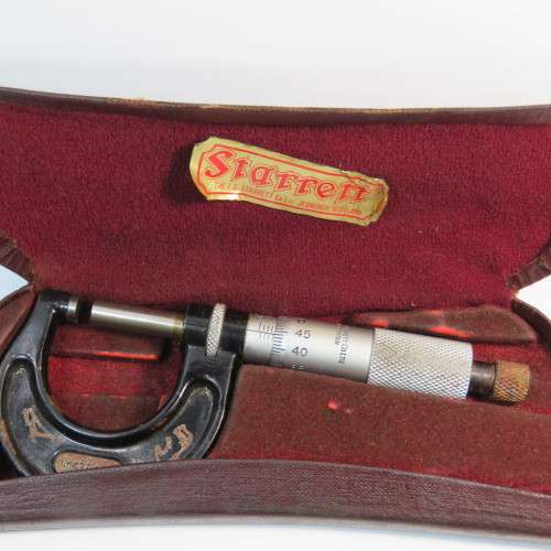 Vintage Starrett No.436 25 mm outside micrometer in case