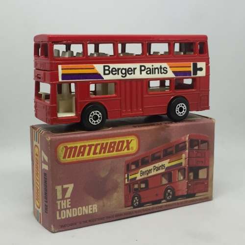 1972 Matchbox 75 series superfast #17-B The Londoner bus Berger Paints - mint boxed