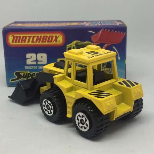 1976 Matchbox 75 series superfast #29-C Caterpillar tractor shovel - mint boxed