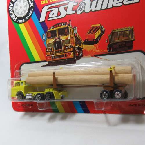 Vintage Yatming Fast Wheel #1384 truck and log trailer in pack