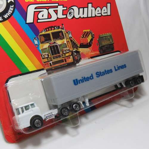 Vintage Yatming Fast Wheel United States Lines #1385 delivery truck and trailer in pack