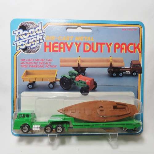 Vintage Yatming Road tough #1387 truck and boat on trailer in pack
