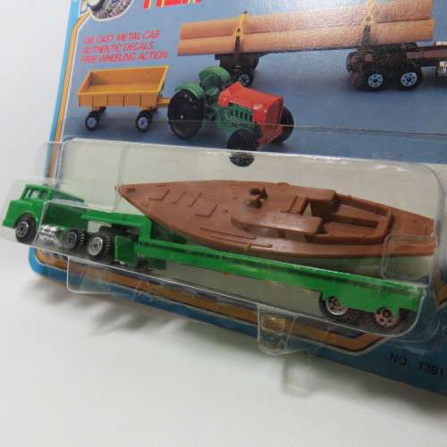 Vintage Yatming Road tough #1387 truck and boat on trailer in pack