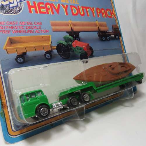 Vintage Yatming Road tough #1387 truck and boat on trailer in pack