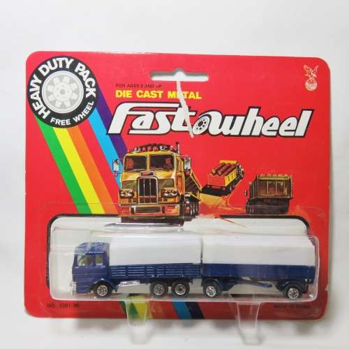 Vintage Yatming Fast Wheel #1390 Farm truck and trailer in pack