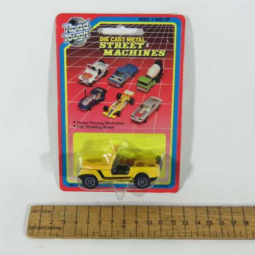 Vintage Road Tough die cast metal street machines Jeep toy car in pack