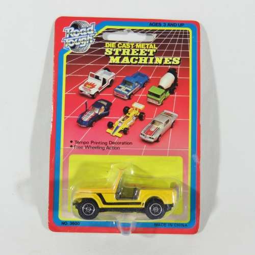 Vintage Road Tough die cast metal street machines Jeep toy car in pack