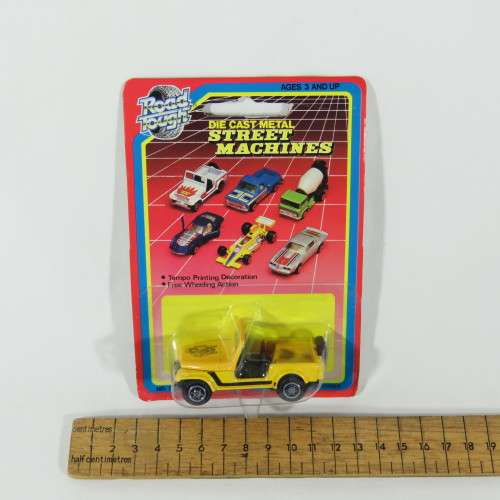 Vintage Road Tough die cast metal street machines Jeep toy car in pack